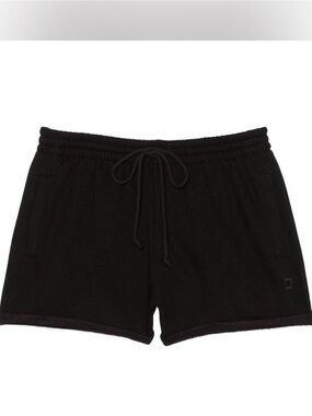 NWT VS PINK Size XL black campus fleece rolled hem shorts